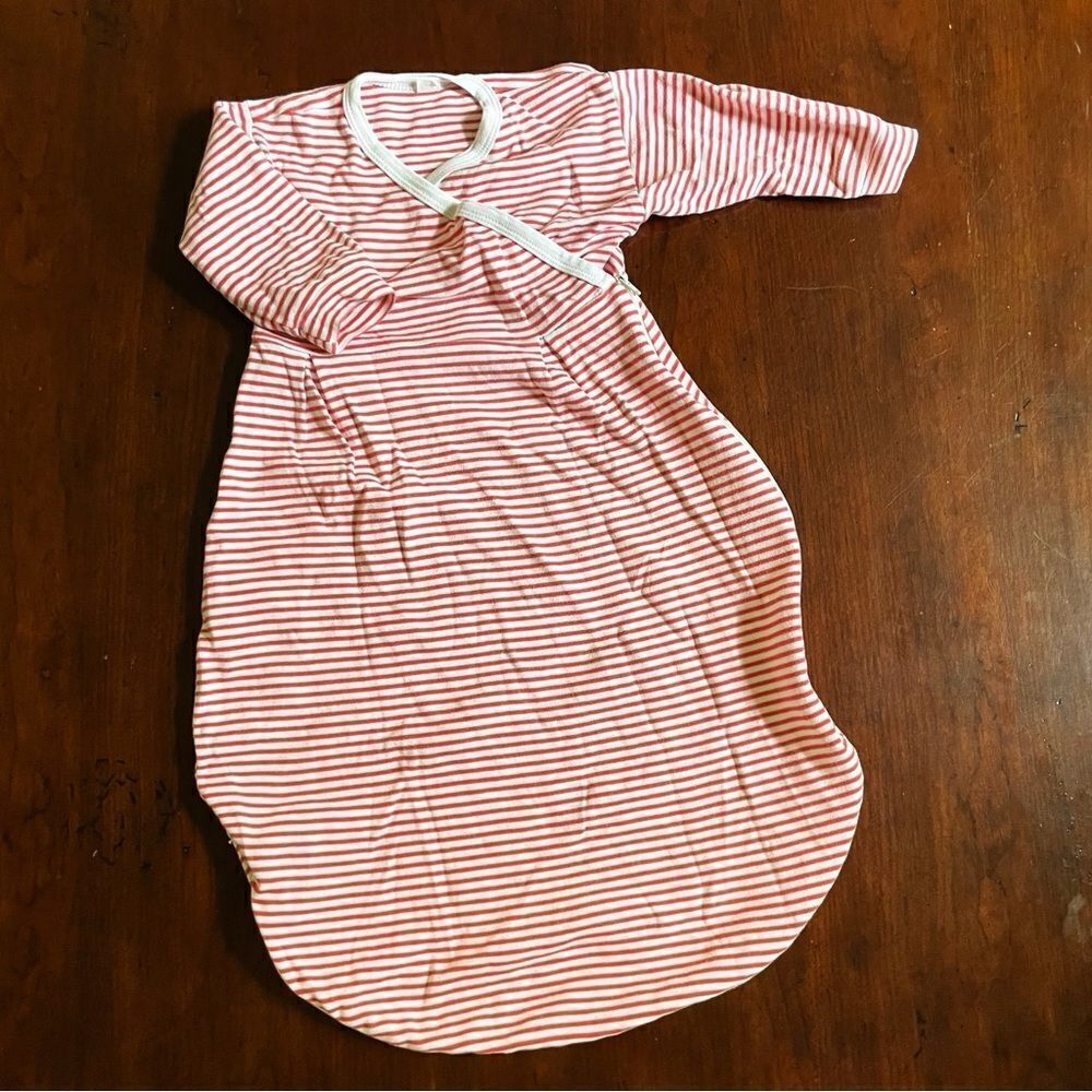 Popolini Striped Organic Cotton Unisex Baby Sleeping Bag Sleeves Zipper 3-6M